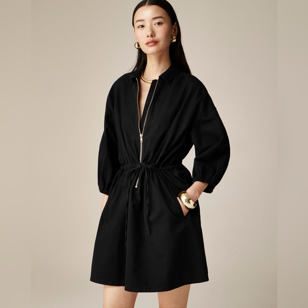 J.Crew Women’s Cinched zip-up dress in drapey cotton